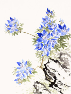 原创 国画 杜鹃花开