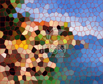 抽象油画 彩色玻璃 装饰画