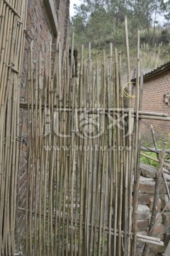 竹制门
