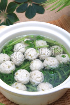 芦蒿小肉圆