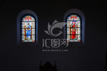 青岛天主教堂彩绘