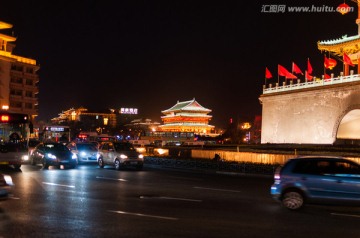 西安钟楼盘道夜景