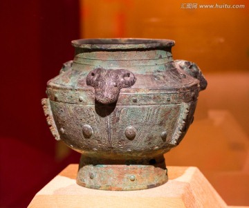 商代青铜三羊铜罍 商中期文物