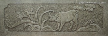 石雕壁画水牛