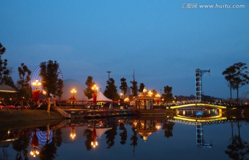 成都国色天香游乐园夜景