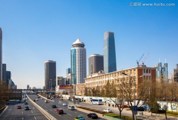 北京CBD街景 北京建国路