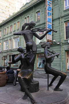 哈尔滨 中央大街 步行街 雕塑