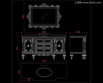 浴柜设计CAD图库