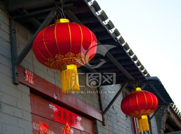 北京普通民居过年红灯笼