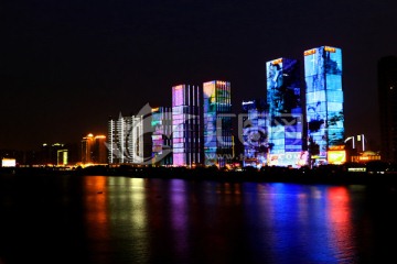 长沙湘江万达广场美丽夜景拍摄