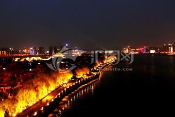 长沙湘江河美丽夜景