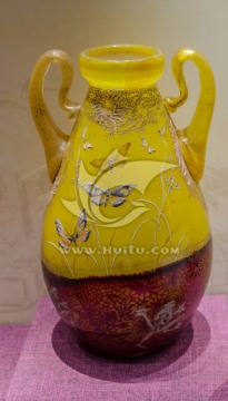 法国双耳玻璃花瓶 法国花瓶