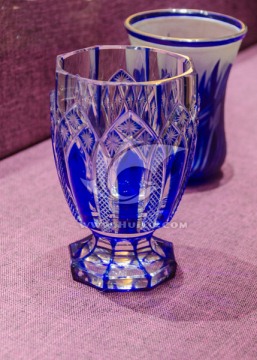 蓝色玻璃大酒杯 玻璃酒具