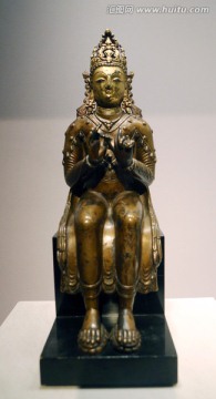 八世纪错银弥勒菩萨像