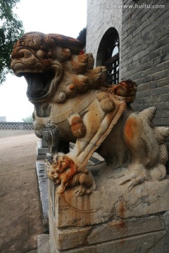 山西王家大院 石狮雕塑