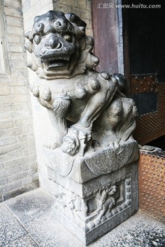 山西王家大院 石狮雕塑 石狮