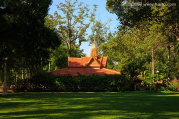 暹粒皇家花园的寺庙