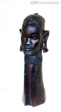 乌木雕非洲妇女像