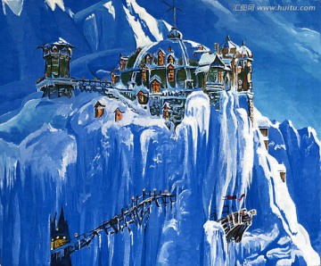 冰雪城堡装饰画