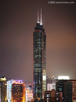 超高层建筑夜景