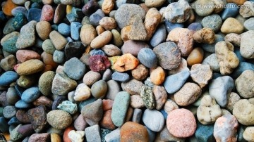 彩色石子 沙滩石