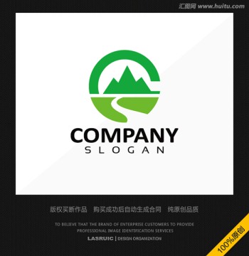 logo设计 标志 商标 山水