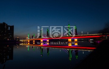 北京通州玉带河桥夜景