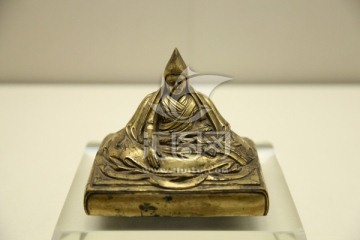 铜鎏金达赖五世坐像 铜像