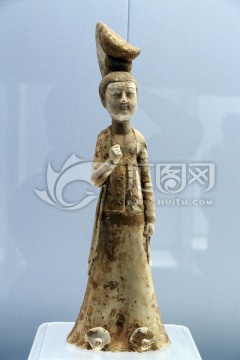 唐三彩 彩色釉陶人物塑像