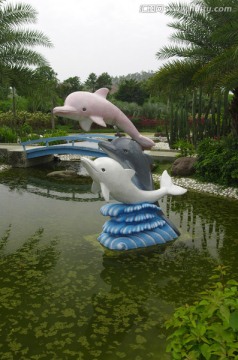 园林雕塑 海豚