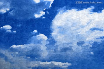 油画 天空