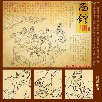 面馆插画线稿
