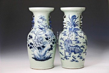 龙凤青花瓶一对瓷器陶瓷高清jp