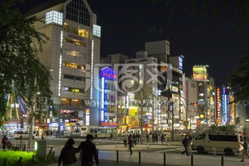 东京上野街头 夜景