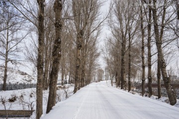 积雪的公路