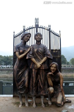 宋氏三姐妹雕塑