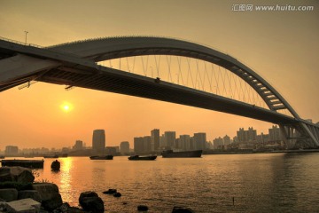 卢浦大桥夕阳