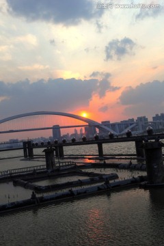 卢浦大桥夕阳