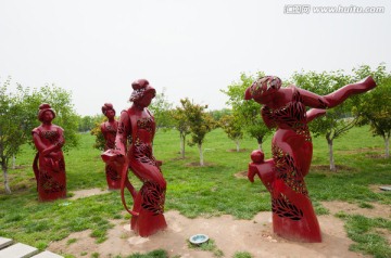 古代人物雕塑 蹴鞠