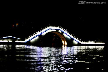 拱桥 夜间桥景
