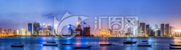 杭州钱江新城夜景全景图