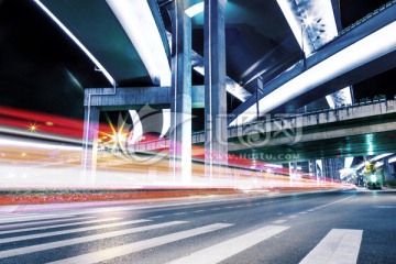 杭州彩虹快速路立交夜景