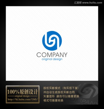 SH字母logo 标志设计