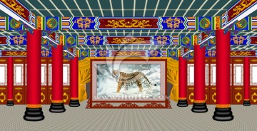 戏曲舞台背景 传统幕布背景