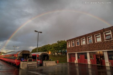 博多火车站的雨后彩虹