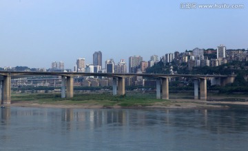 重庆长江大桥 城市风光