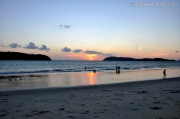 兰卡威珍南海滩日落