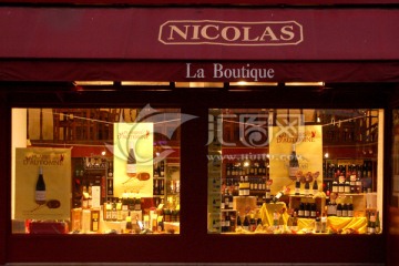 巴黎街景 商店橱窗 酒水橱窗