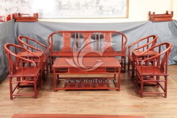 红木家具圈椅沙发非洲花梨