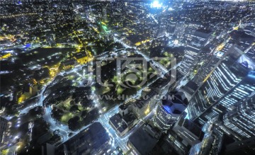 俯瞰墨尔本大都市夜景
